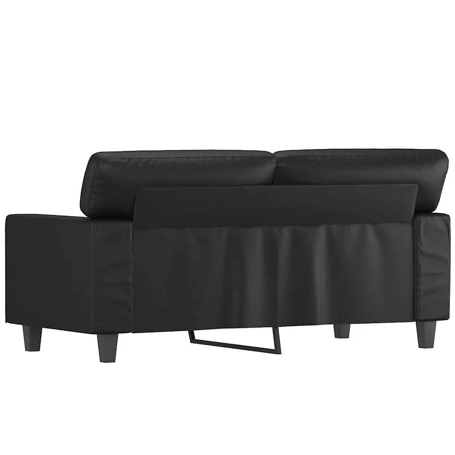 Canapé à 2 places Noir 120 cm Similicuir - 6