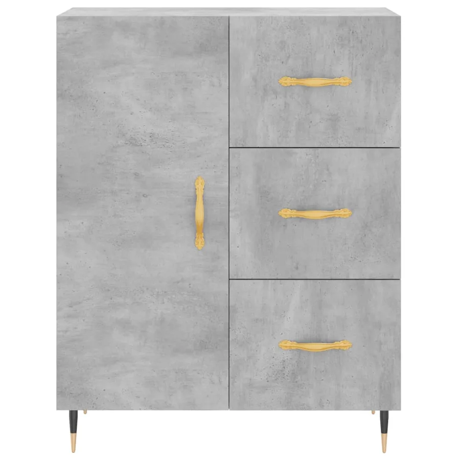 Buffet haut Gris béton 69,5x34x180 cm Bois d'ingénierie - 7