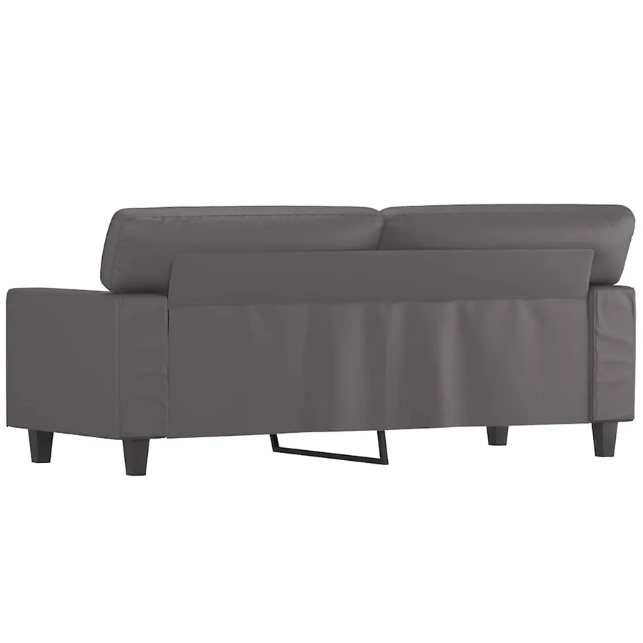 Canapé à 2 places Gris 140 cm Similicuir - 6