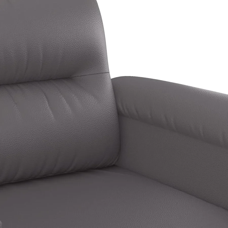 Ensemble de canapés 2 pcs avec coussins gris similicuir - 6