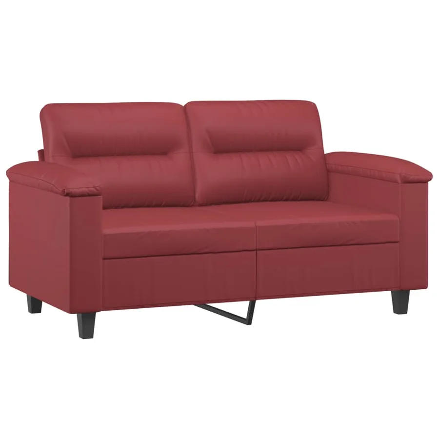 Canapé à 2 places Rouge bordeaux 120 cm Similicuir - 2