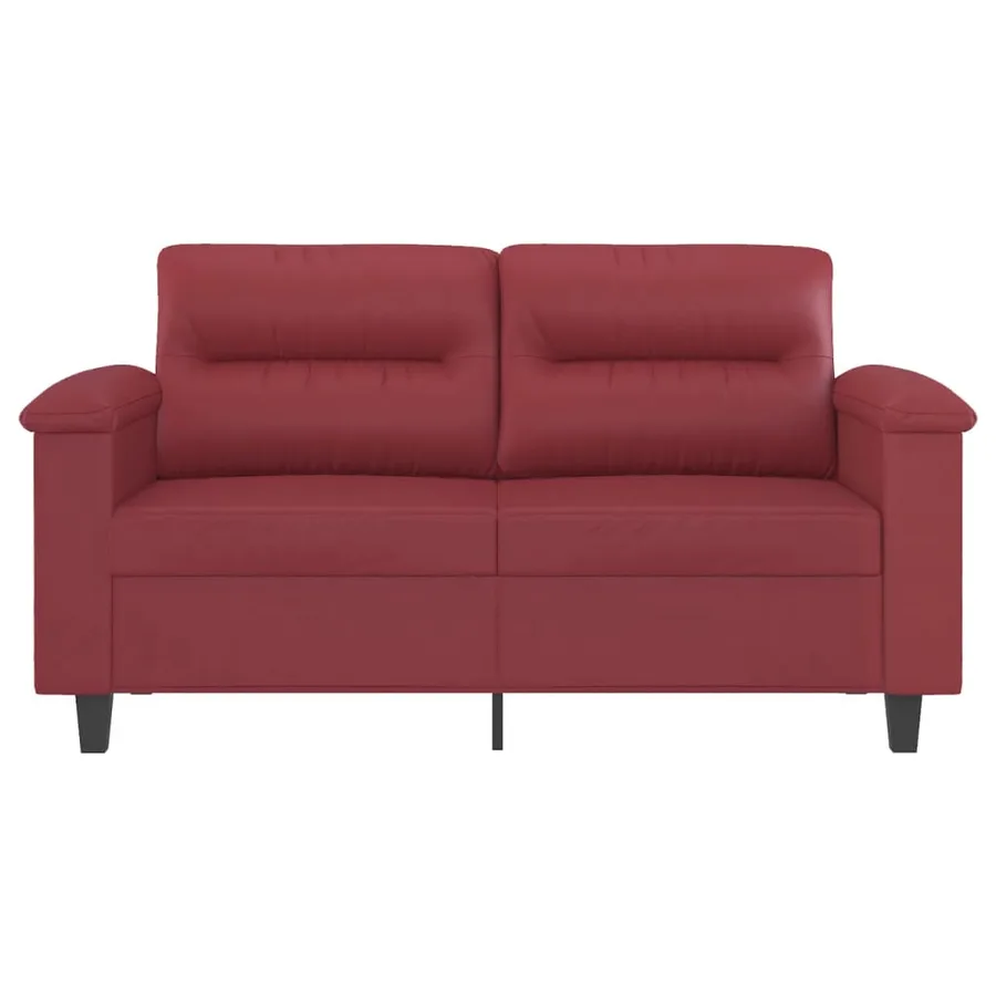 Canapé à 2 places Rouge bordeaux 120 cm Similicuir - 3