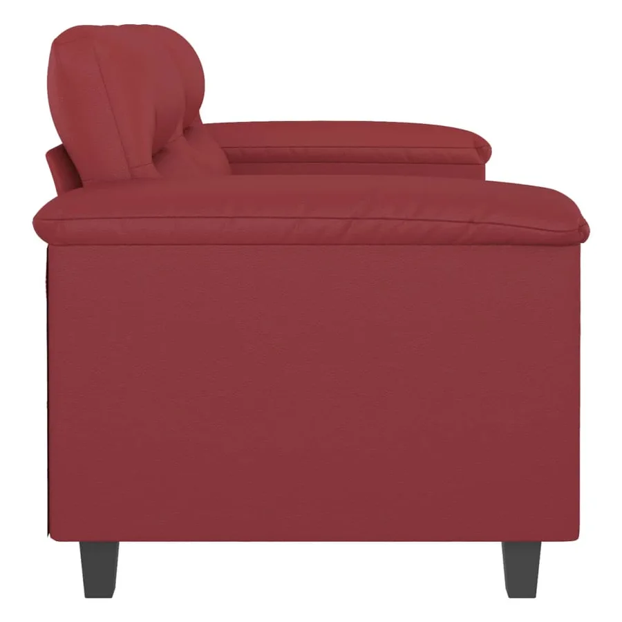 Canapé à 2 places Rouge bordeaux 120 cm Similicuir - 4