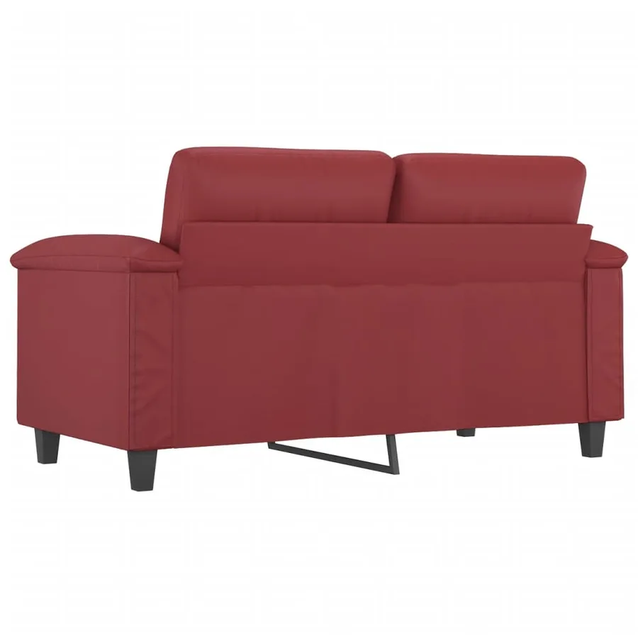 Canapé à 2 places Rouge bordeaux 120 cm Similicuir - 5