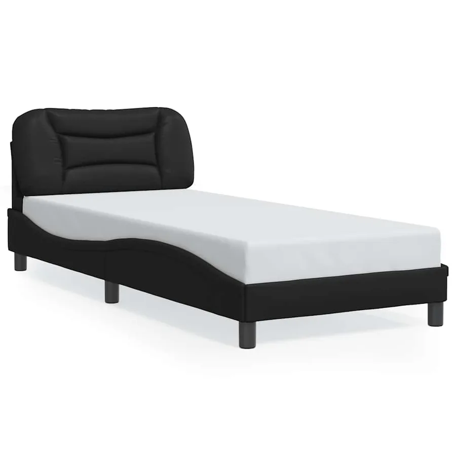 Cadre de lit sans matelas Hvar noir 80x200 cm similicuir - 2