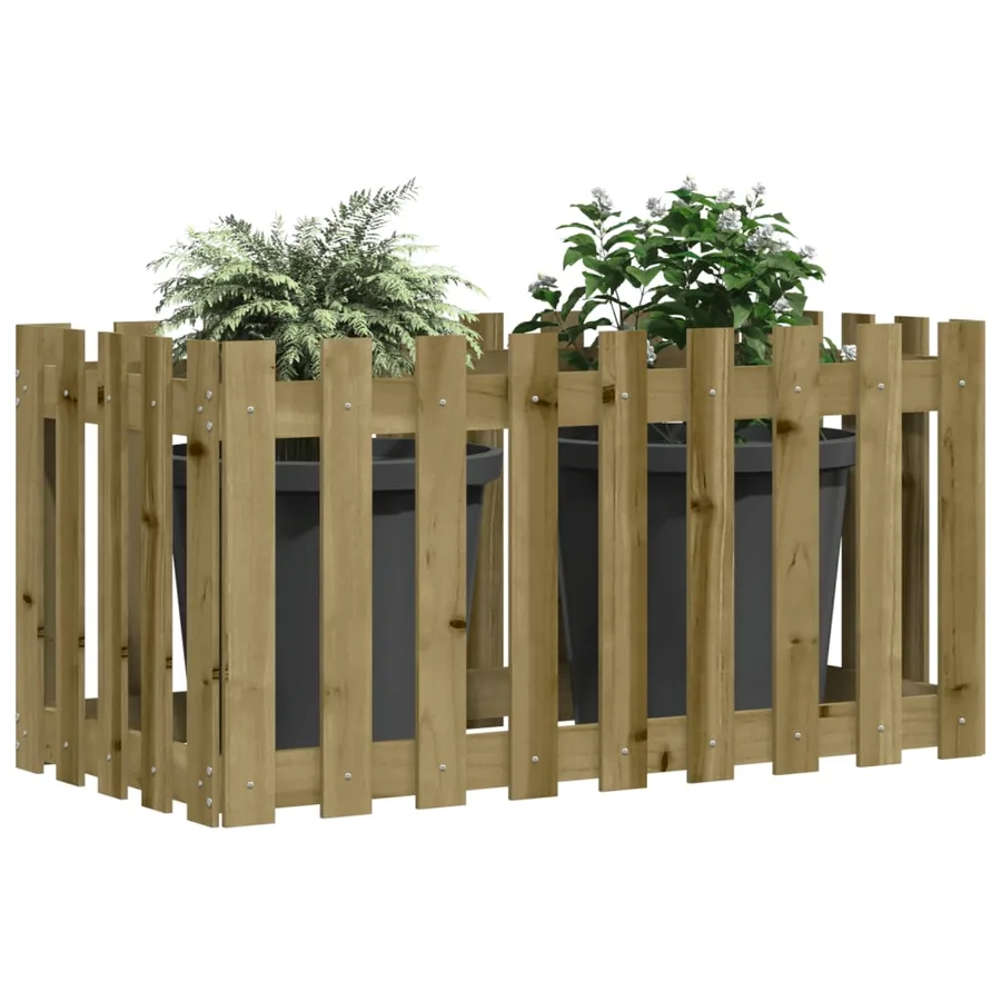 Lit surélevé de jardin design de clôture bois de pin imprégné - 3