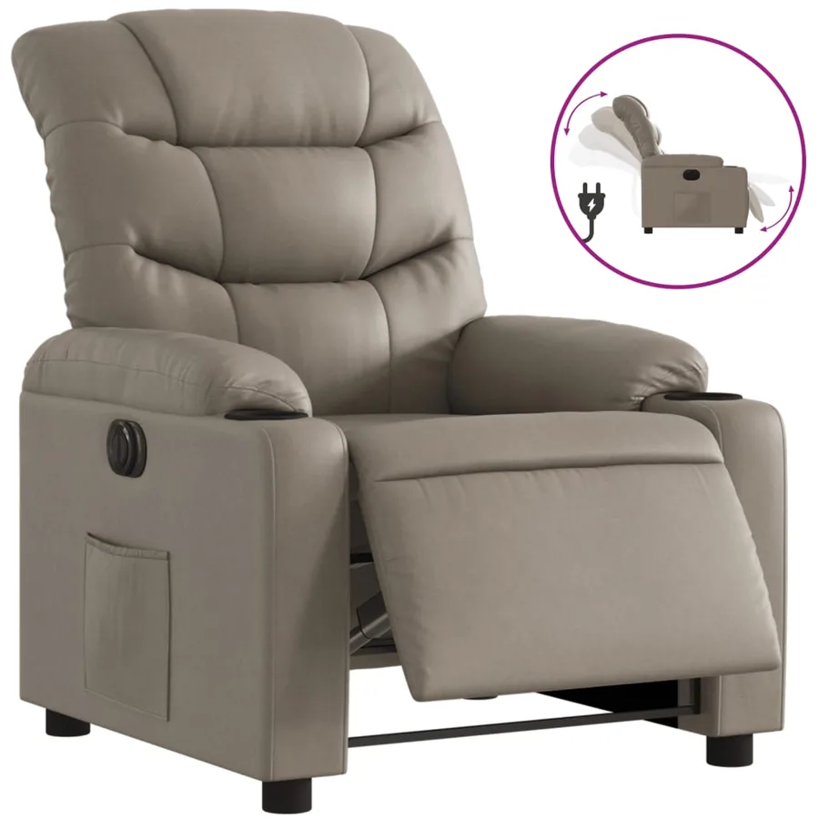 Fauteuil inclinable électrique Cappuccino Similicuir - 2