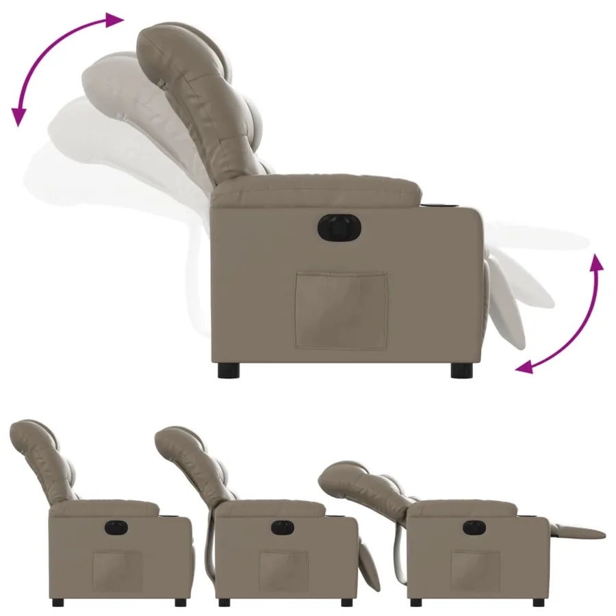 Fauteuil inclinable électrique Cappuccino Similicuir - 7