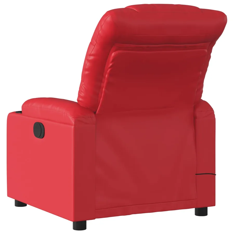 Fauteuil de massage inclinable rouge similicuir - 4
