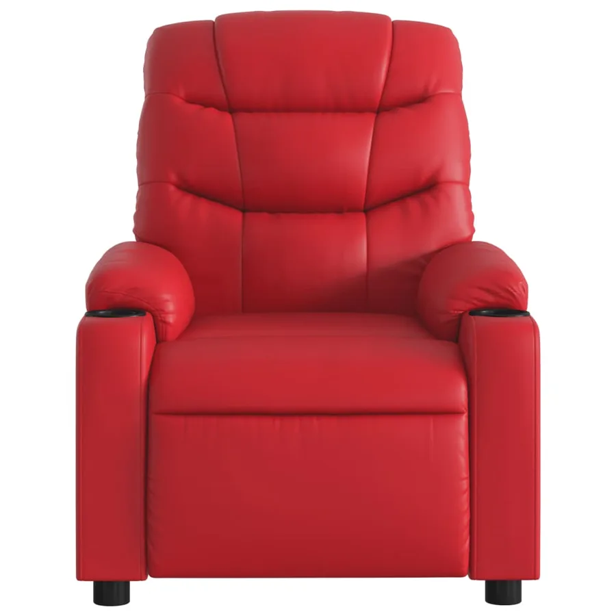 Fauteuil de massage inclinable rouge similicuir - 7