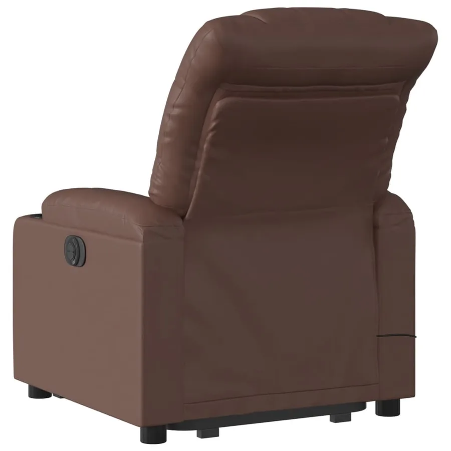 Fauteuil inclinable de massage électrique marron similicuir - 5