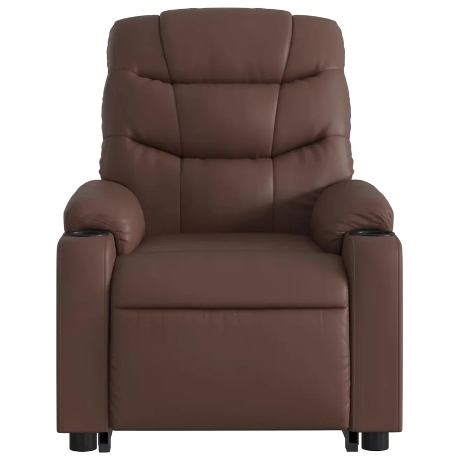 Fauteuil inclinable de massage électrique marron similicuir - 9