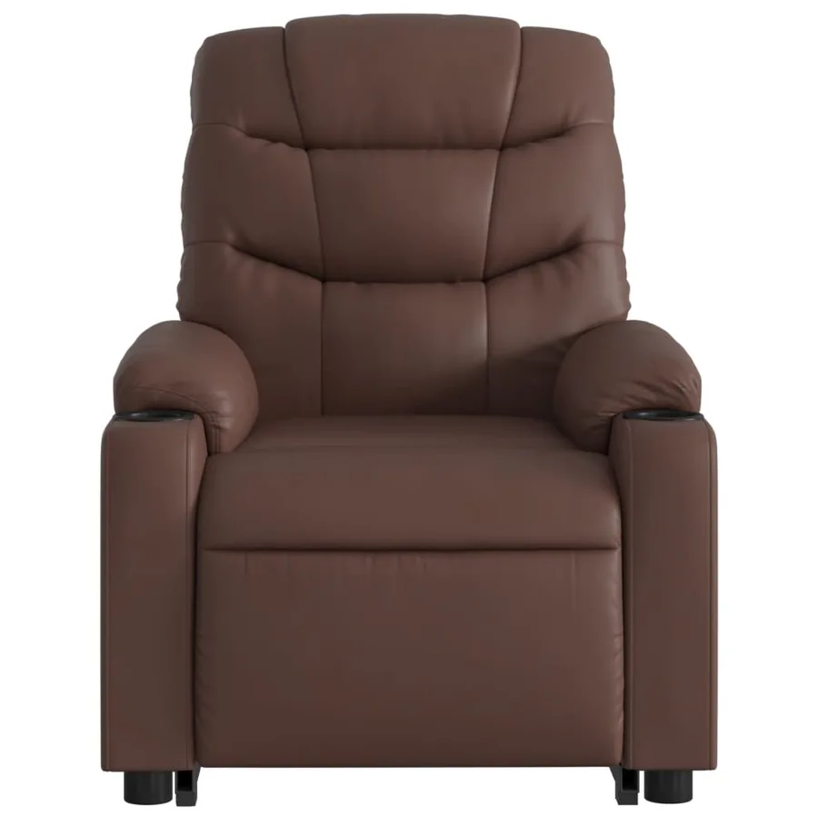 Fauteuil inclinable de massage Marron Similicuir - 9