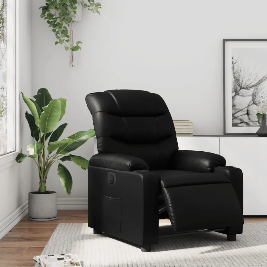Fauteuil inclinable électrique Noir Similicuir - 15