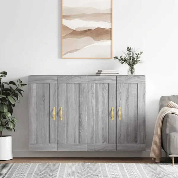 Armoires murales 2 pcs sonoma gris bois d'ingénierie