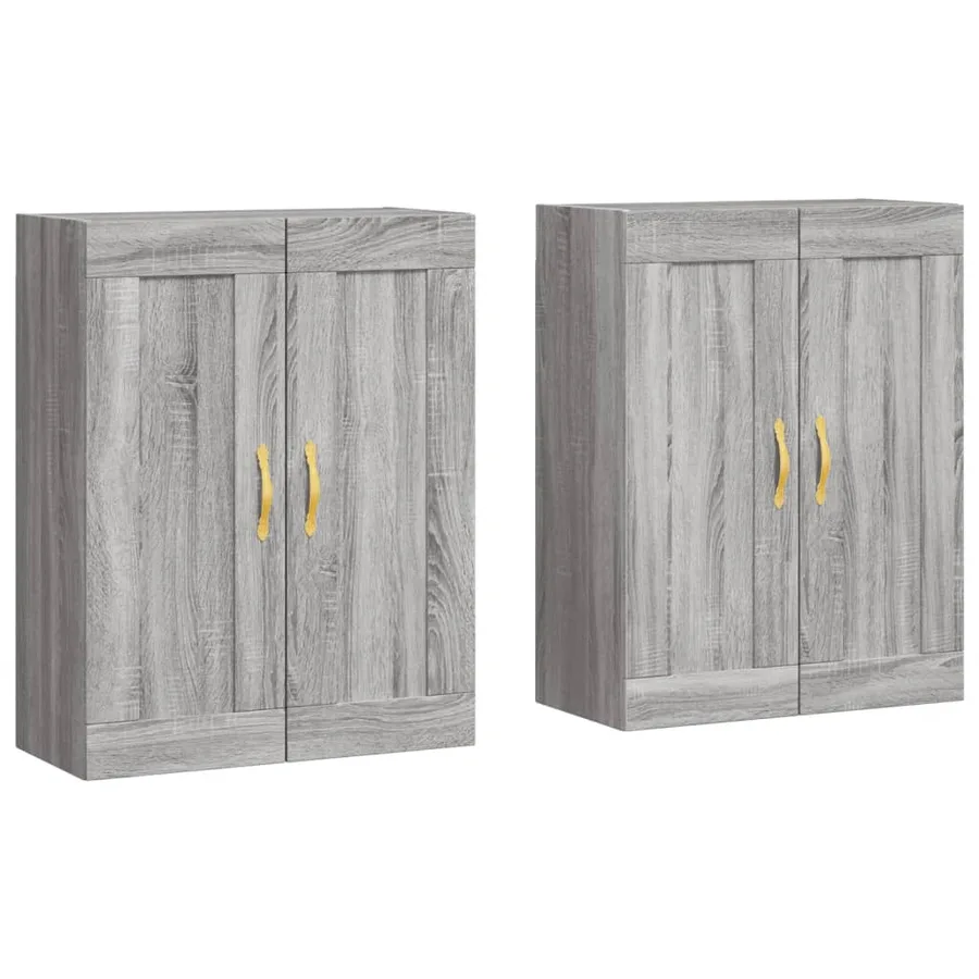 Armoires murales 2 pcs sonoma gris bois d'ingénierie - 2