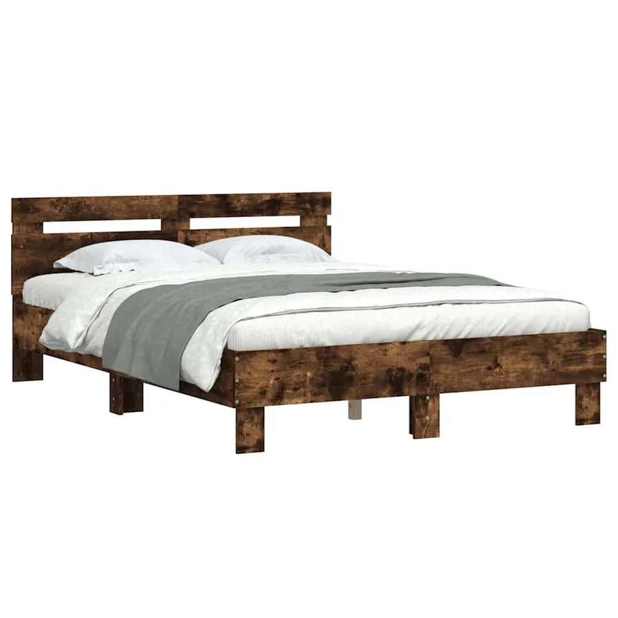 Cadre de lit sans matelas chêne fumé 120x200 cm - 4