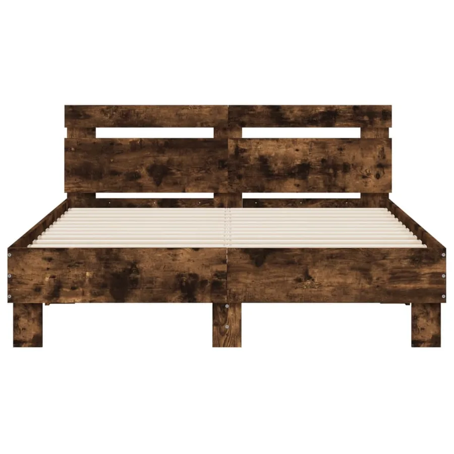 Cadre de lit sans matelas chêne fumé 120x200 cm - 5