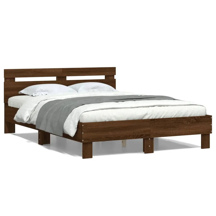 Cadre de lit sans matelas chêne marron 120x200 cm - 2