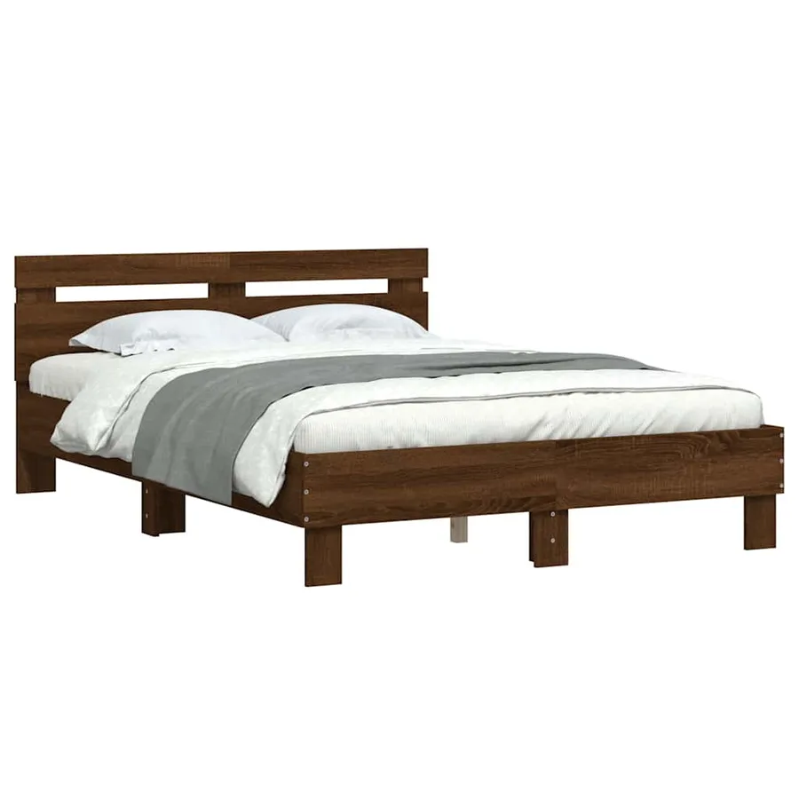Cadre de lit sans matelas chêne marron 120x200 cm - 4