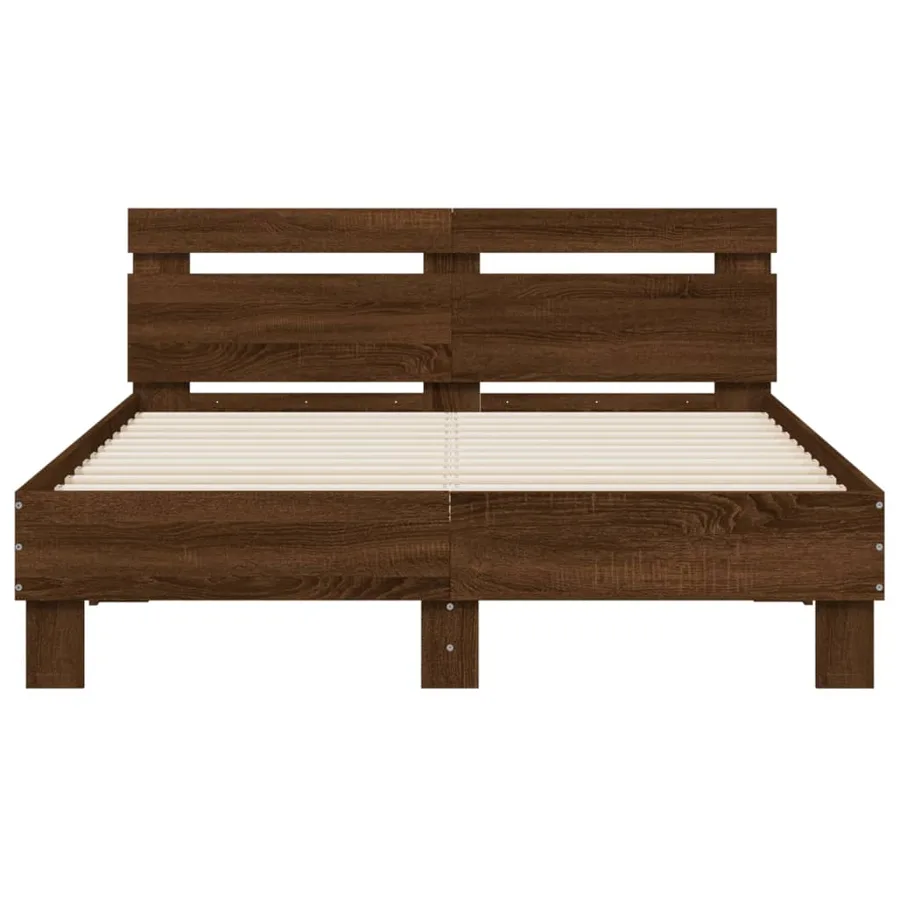 Cadre de lit sans matelas chêne marron 120x200 cm - 5