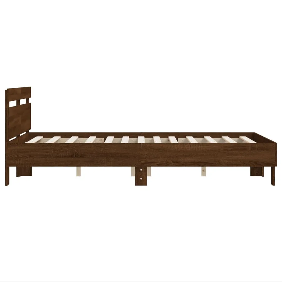 Cadre de lit sans matelas chêne marron 120x200 cm - 6