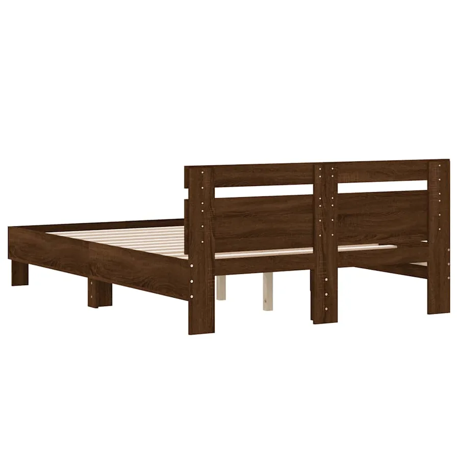 Cadre de lit sans matelas chêne marron 120x200 cm - 7