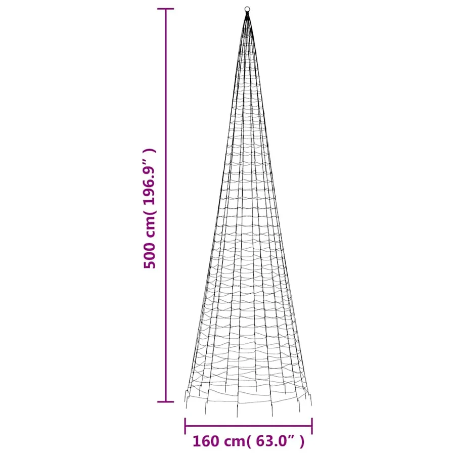 Sapin de Noël à LED 1534 LED bleu 500 cm - 11