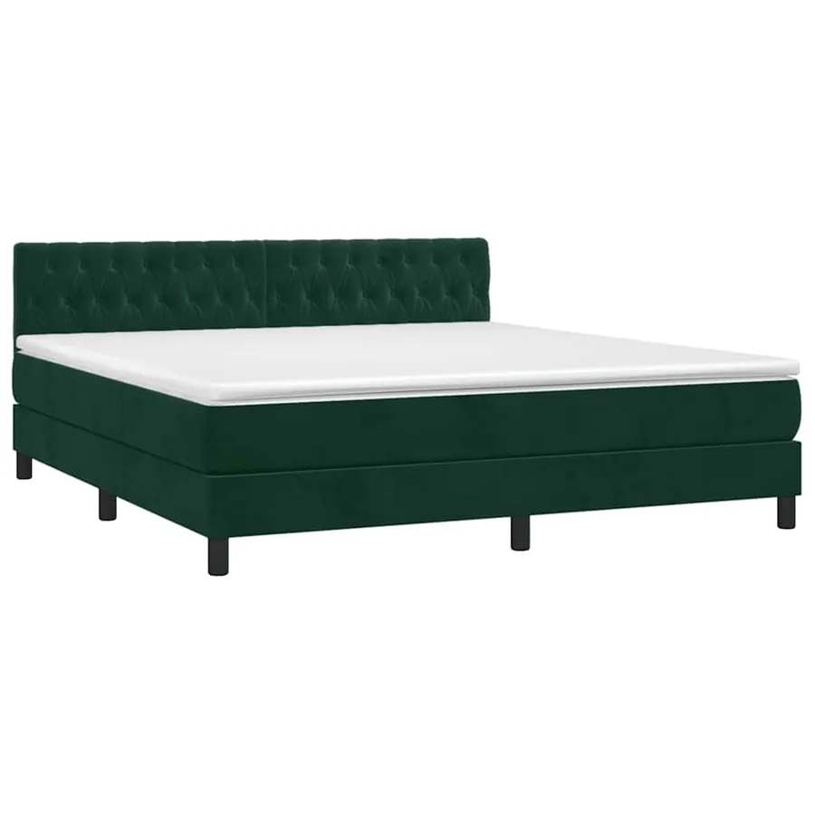Sommier à lattes de lit et matelas Vert foncé 180x200cm Velours - 3