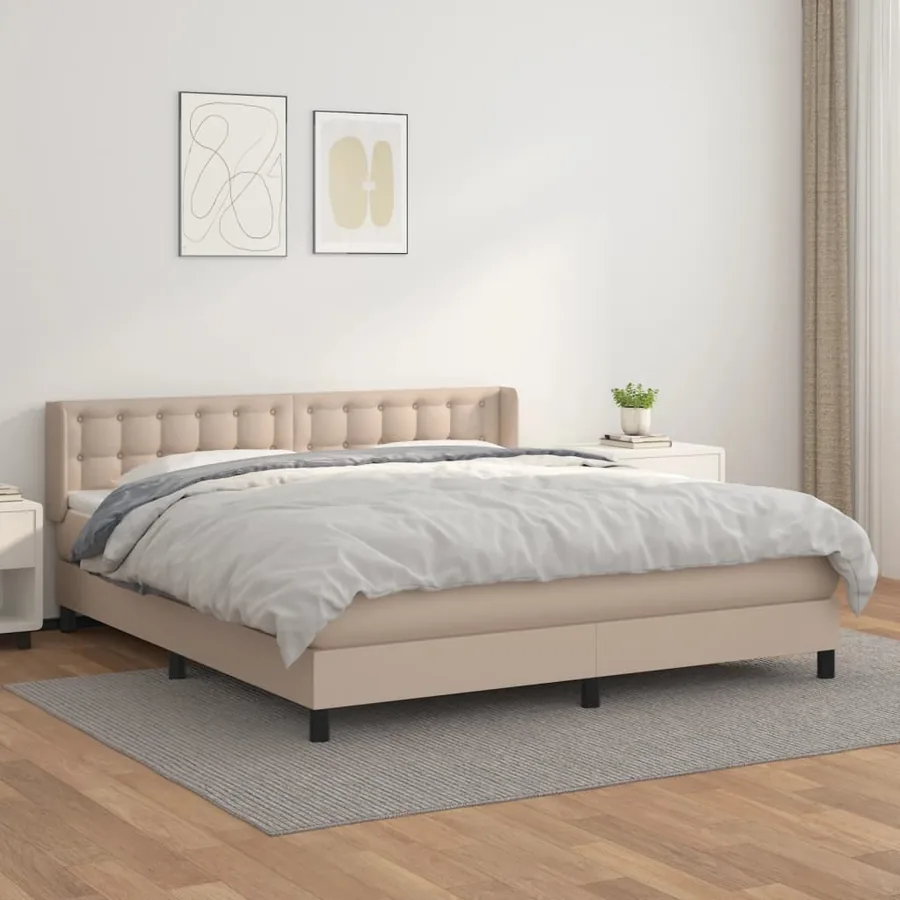 Sommier à lattes de lit avec matelas Cappuccino 180x200 cm