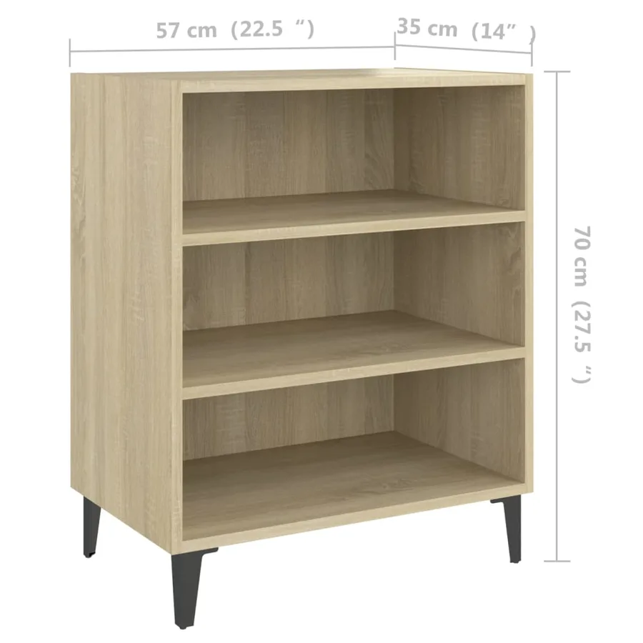 Buffet chêne sonoma 57x35x70 cm bois d'ingénierie - 6