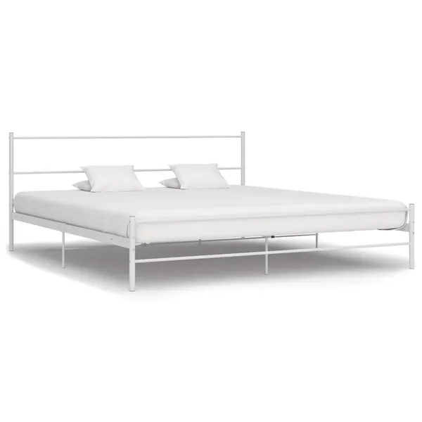 Cadre de lit sans matelas blanc métal 180x200 cm