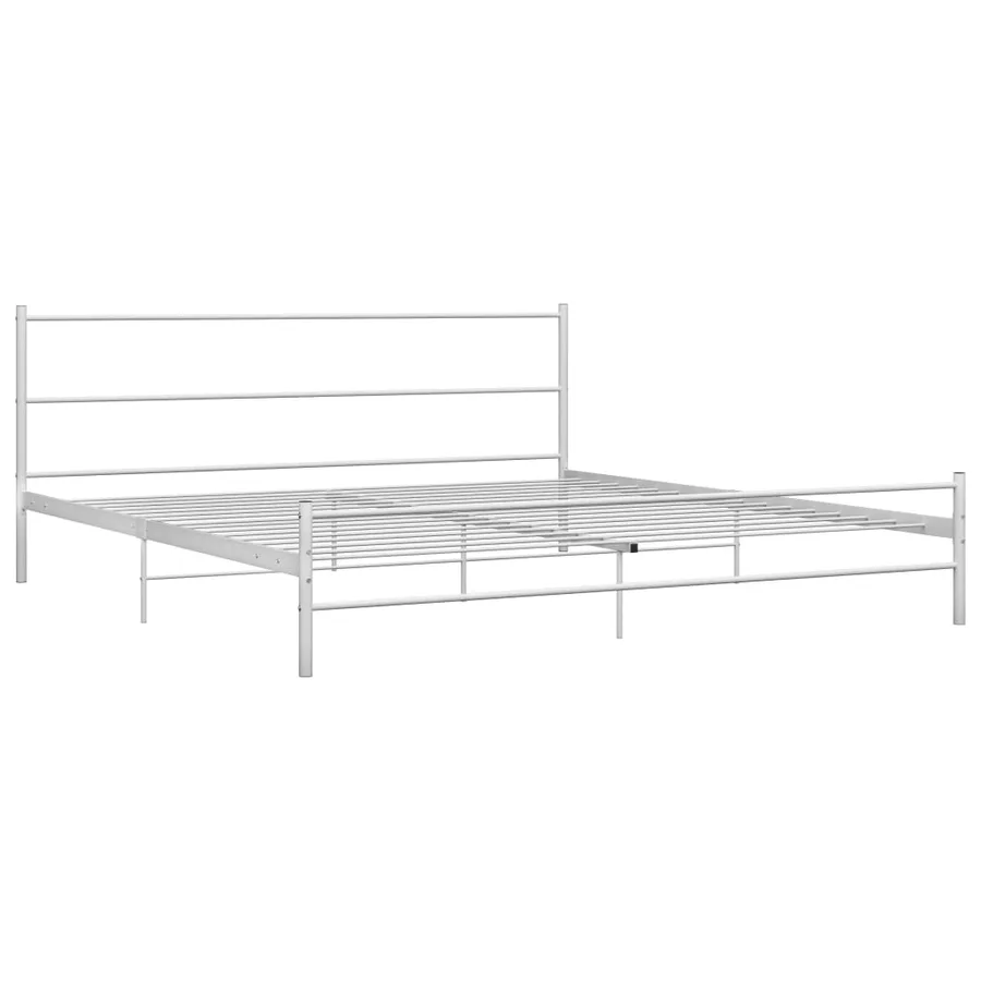 Cadre de lit sans matelas blanc métal 180x200 cm - 2