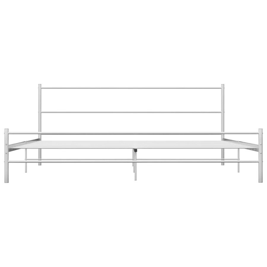 Cadre de lit sans matelas blanc métal 180x200 cm - 3