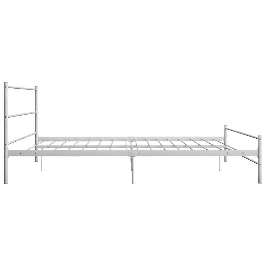 Cadre de lit sans matelas blanc métal 180x200 cm - 4