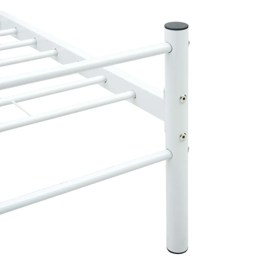 Cadre de lit sans matelas blanc métal 180x200 cm - 5
