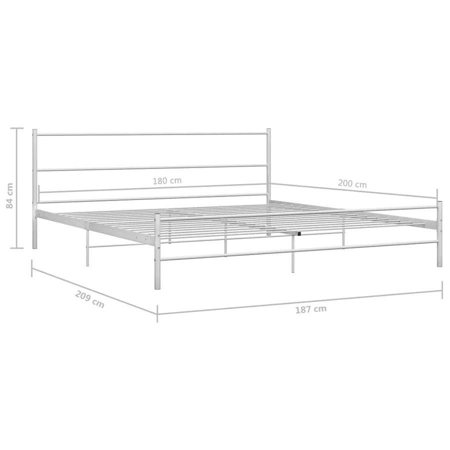 Cadre de lit sans matelas blanc métal 180x200 cm - 7