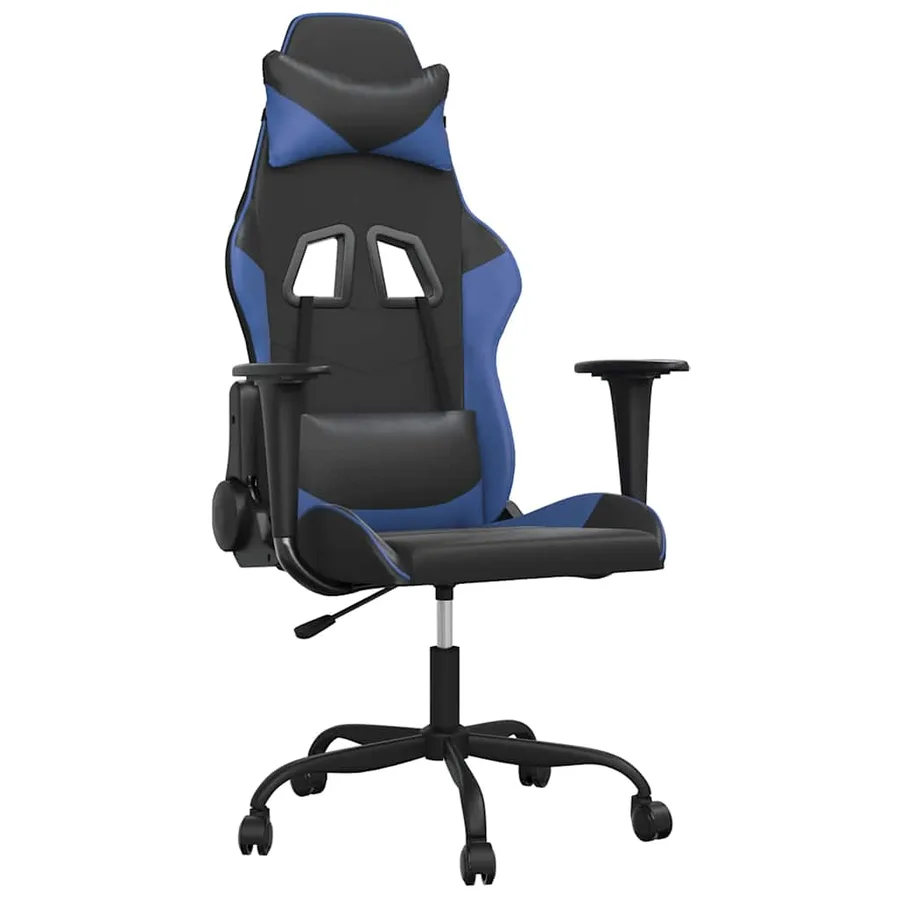 Chaise de jeu Noir et bleu Similicuir - 2