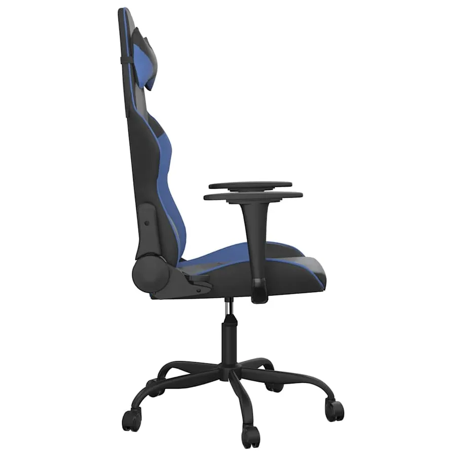 Chaise de jeu Noir et bleu Similicuir - 4