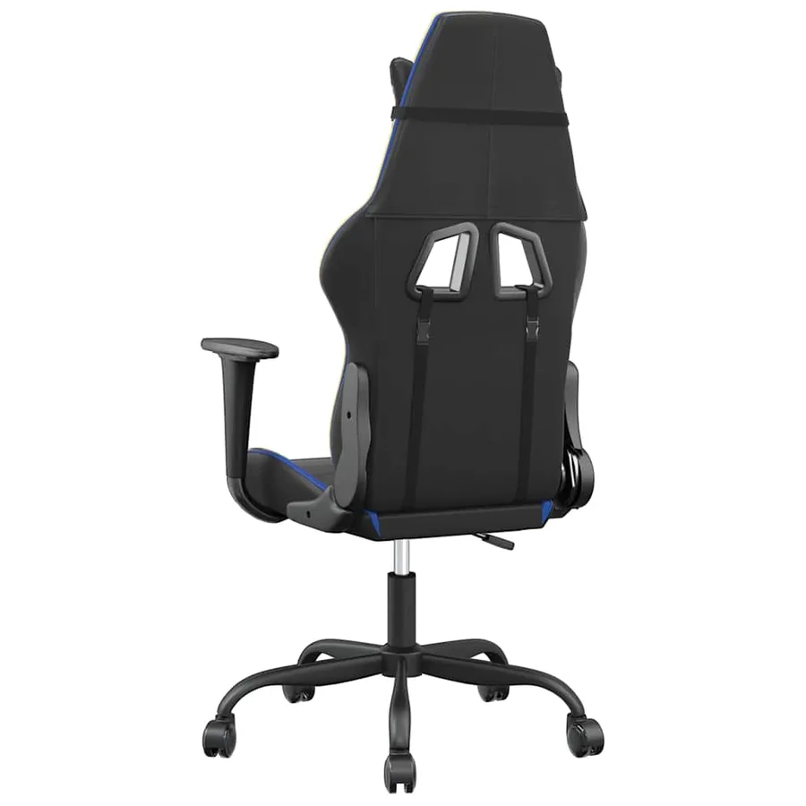 Chaise de jeu Noir et bleu Similicuir - 5