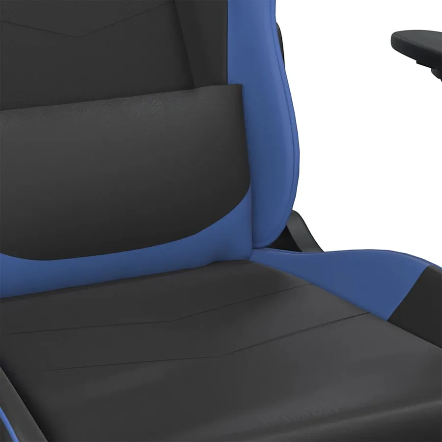 Chaise de jeu Noir et bleu Similicuir - 8
