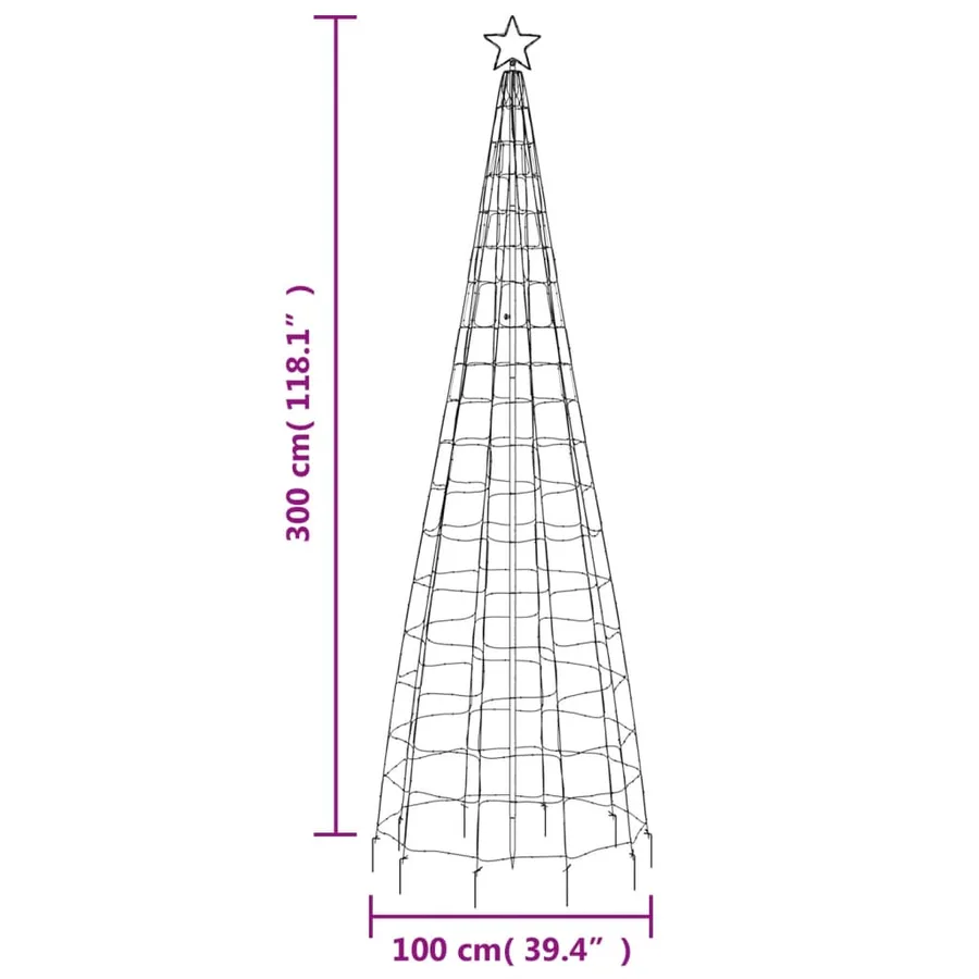 Sapin de Noël à LED avec piquets 570 LED blanc chaud 300 cm - 11