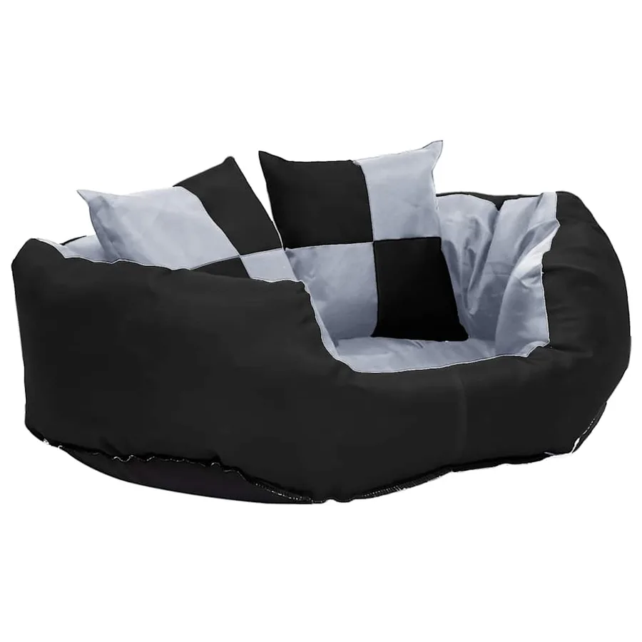 Coussin réversible lavable pour chien Gris et noir 65x50x20 cm - 2