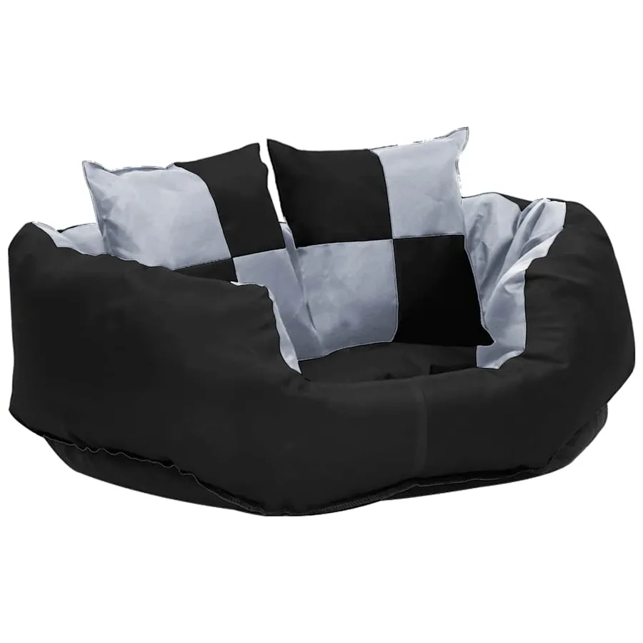 Coussin réversible lavable pour chien Gris et noir 65x50x20 cm - 6
