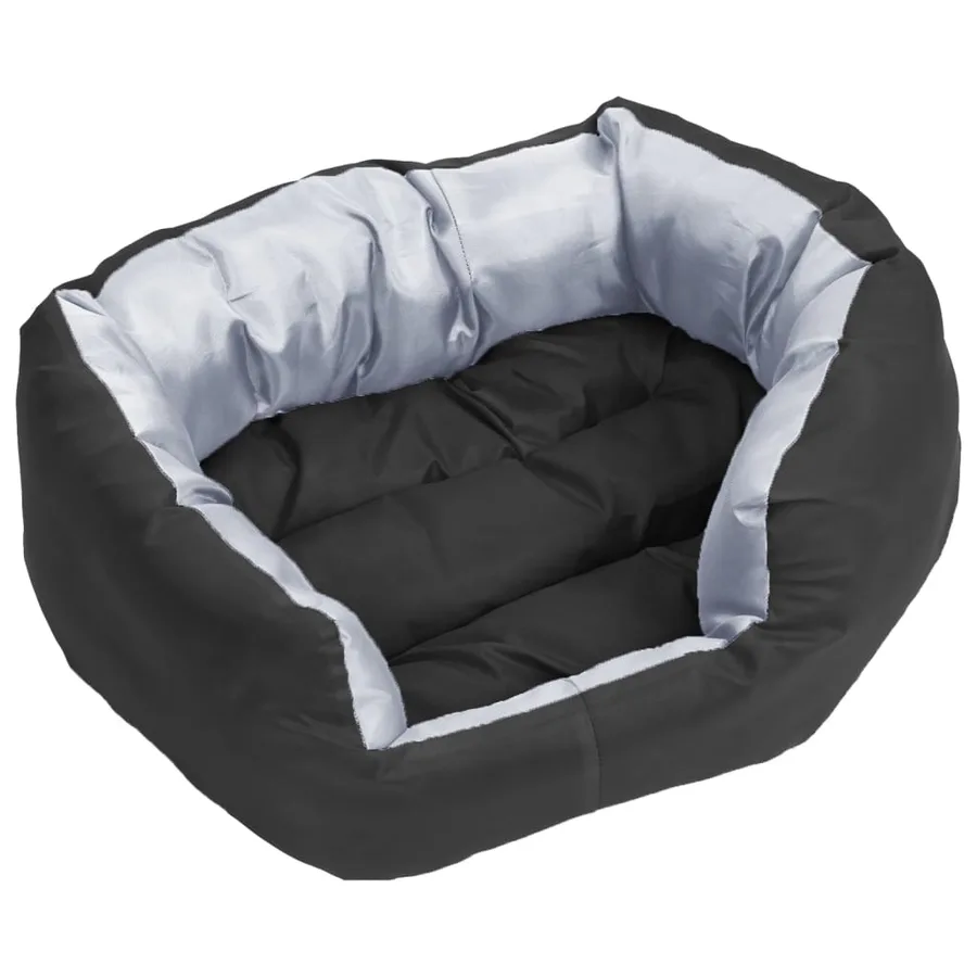 Coussin réversible lavable pour chien Gris et noir 65x50x20 cm - 8