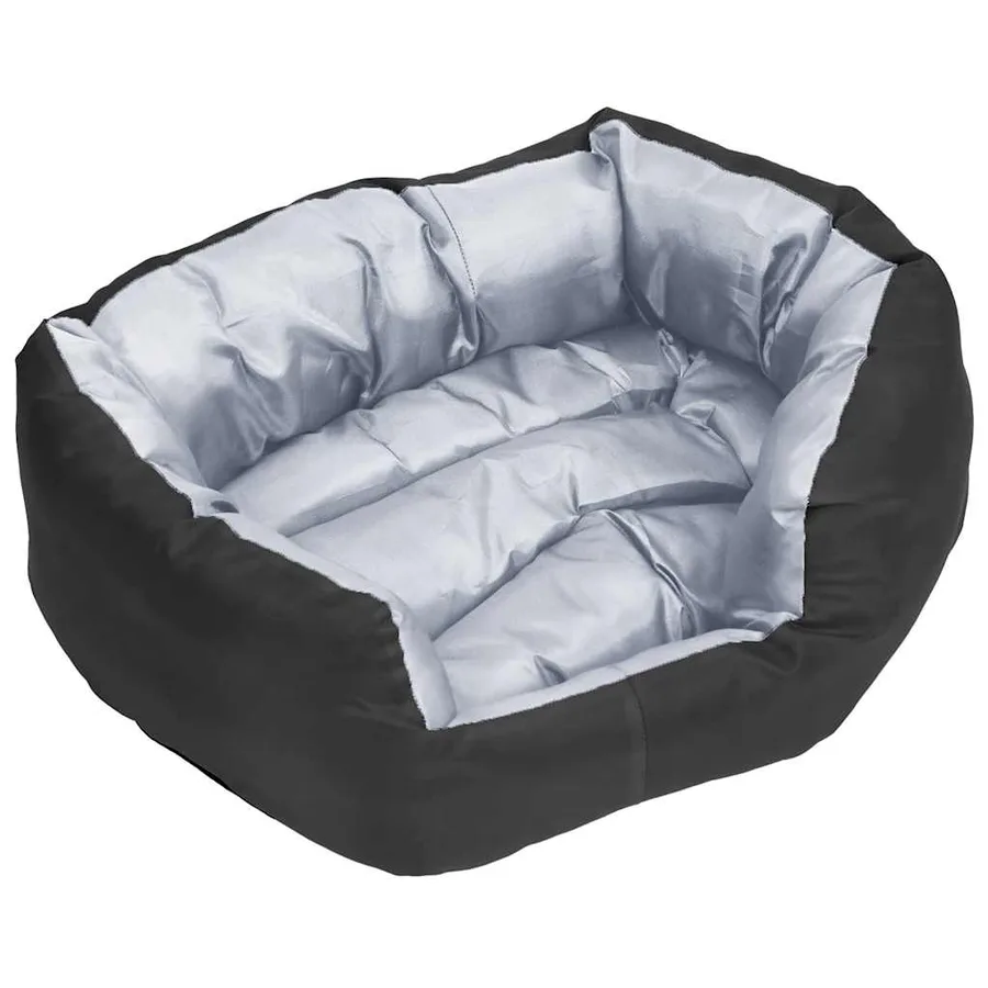 Coussin réversible lavable pour chien Gris et noir 65x50x20 cm - 9