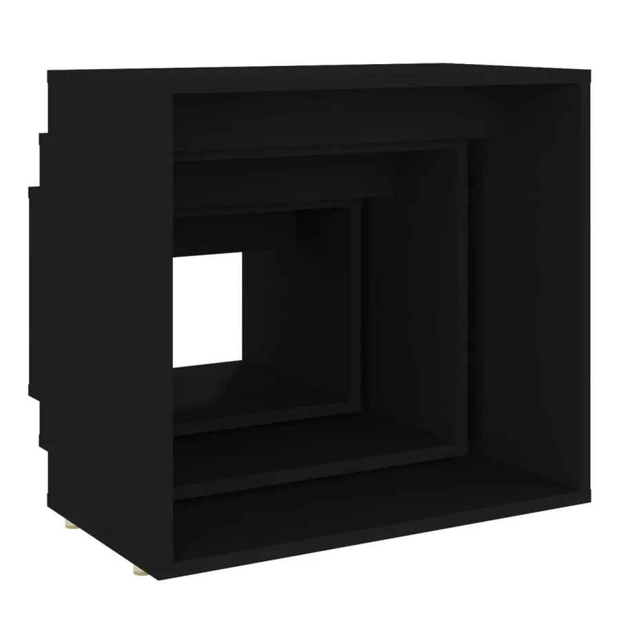 Tables gigognes 3 pcs Noir Aggloméré - 8