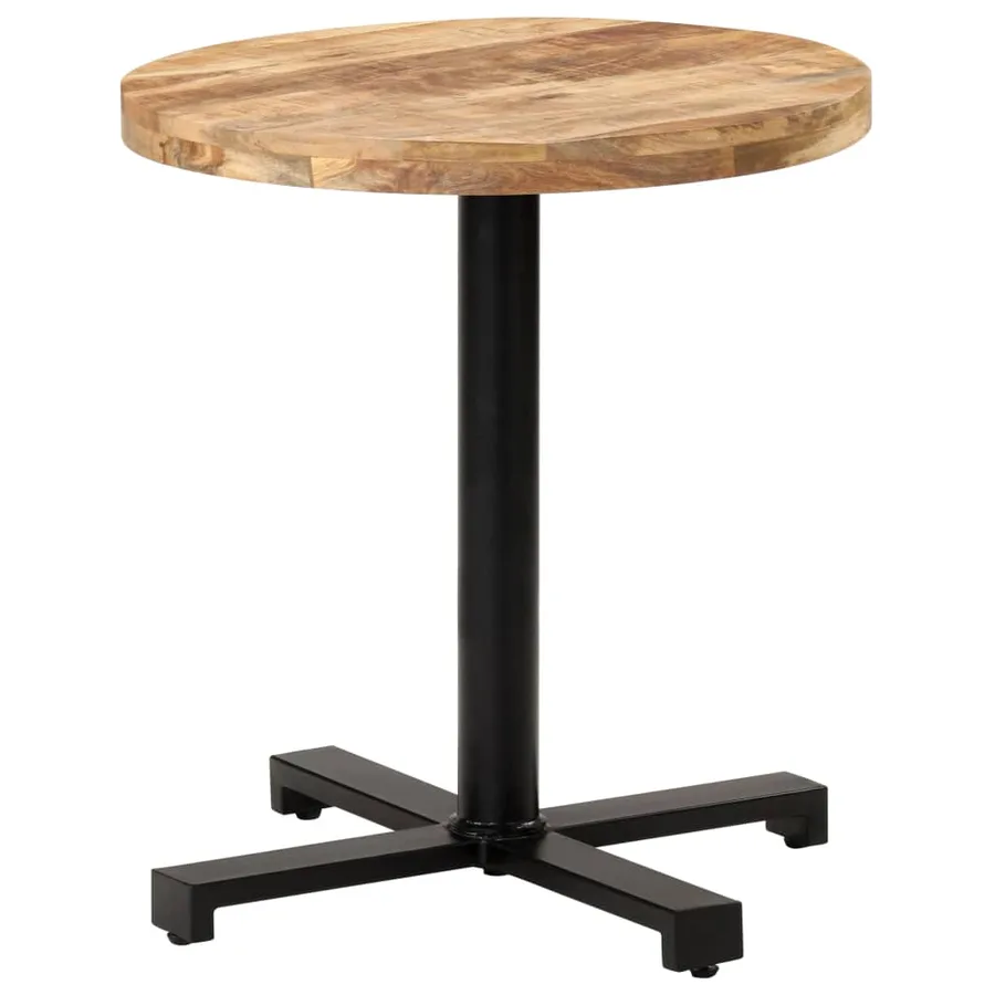 Table de bistro Ronde Ø70x75 cm Bois de manguier brut - 9