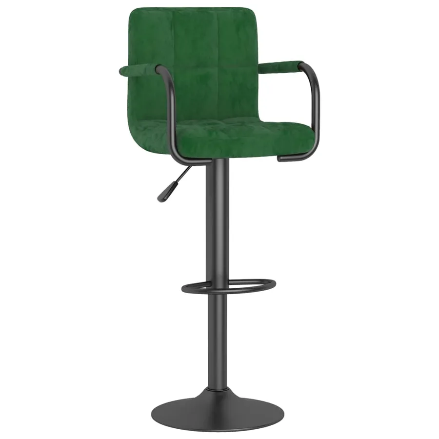 Tabourets de bar lot de 2 vert foncé velours - 3