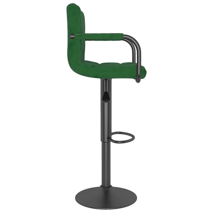 Tabourets de bar lot de 2 vert foncé velours - 5